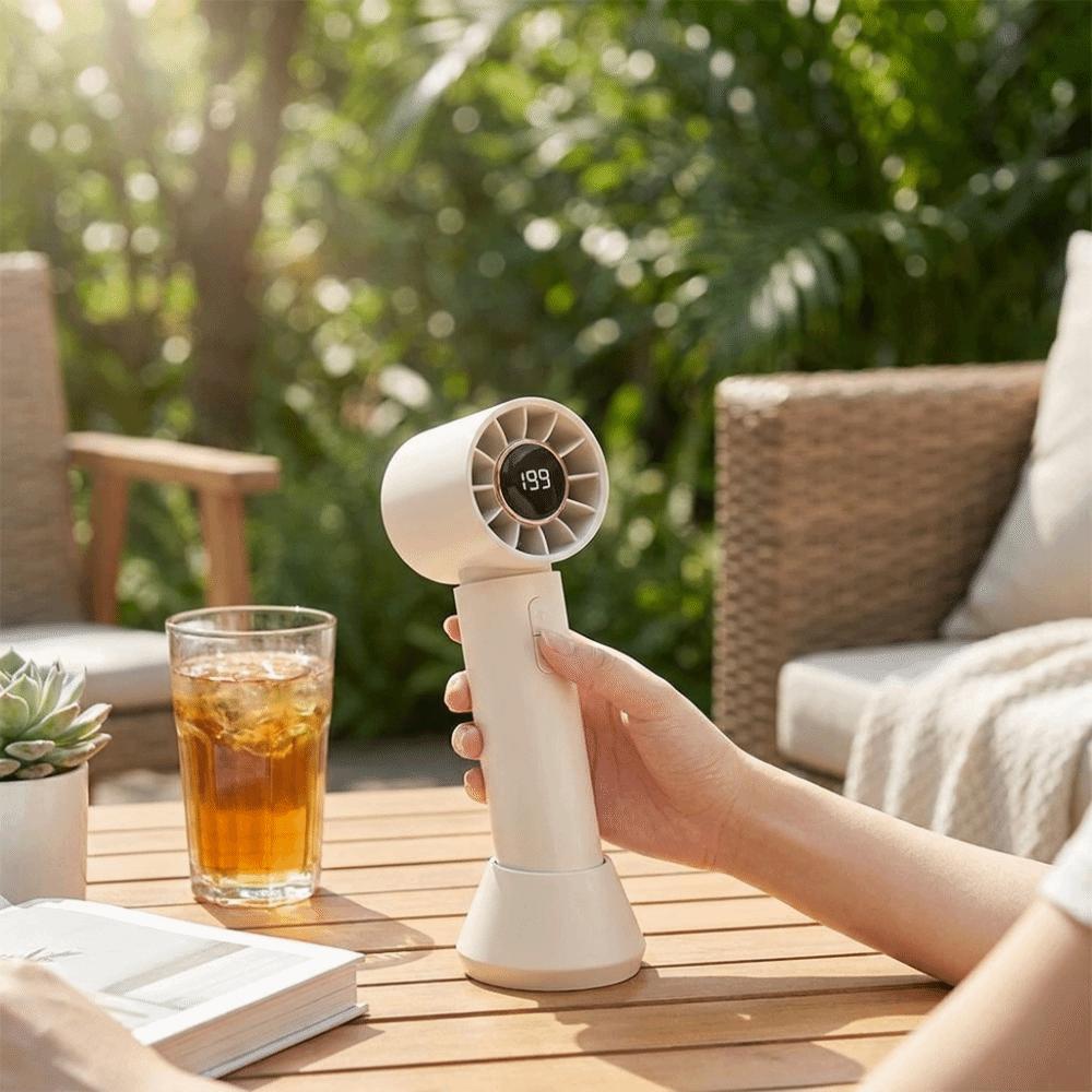 Compact Design Mini Fan Rechargeable Digital Fan New Handheld Fan Camping Use