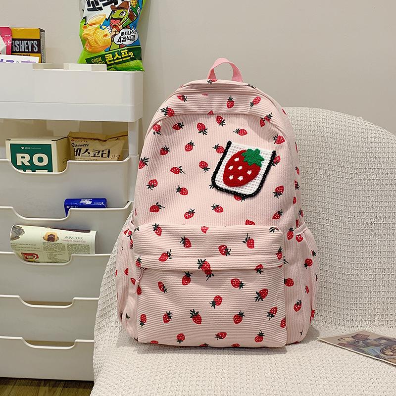 Большая вместимость школьного рюкзака с фруктовым узором