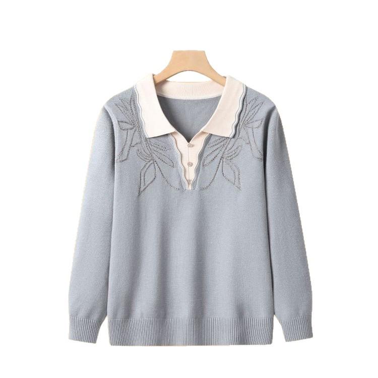 Утепленный вязаный свитер для женщин среднего возраста: Стильный пуловер Осень/Зима