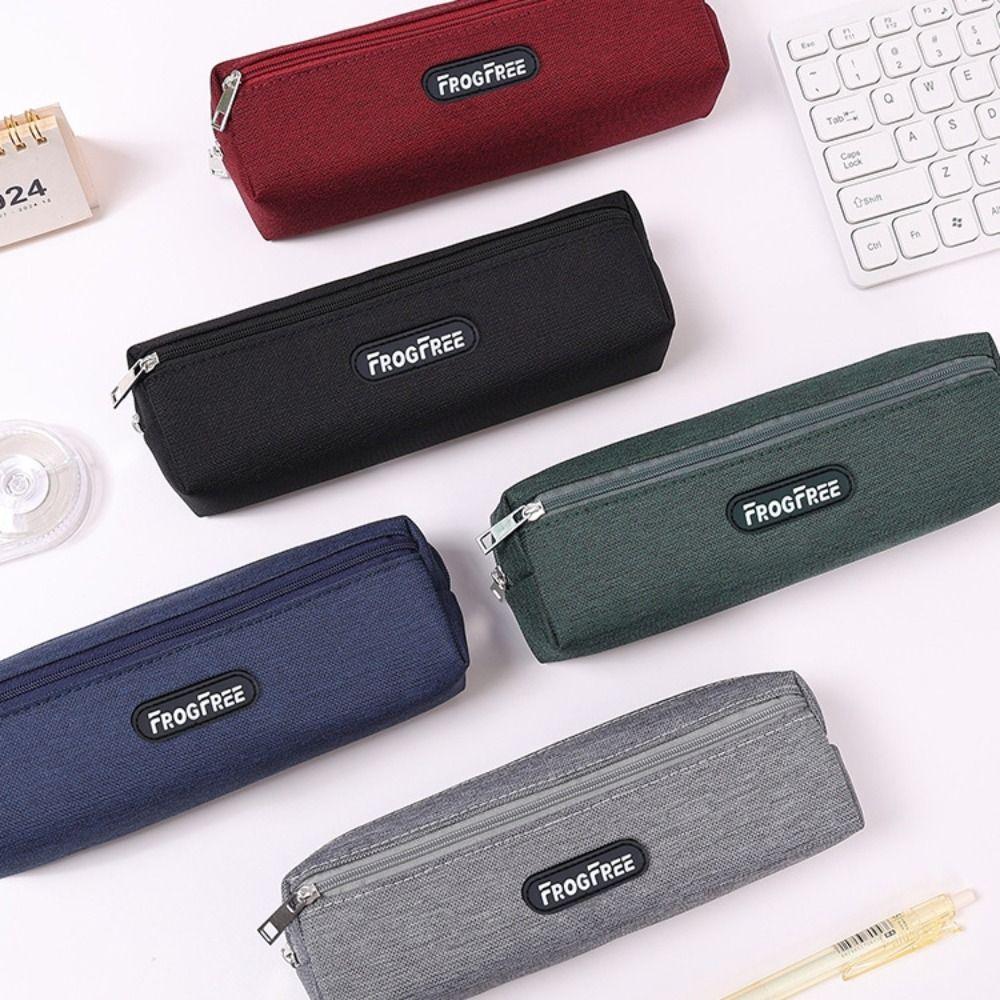 With Zipper Pencil Bags Canvas Pen Storage Bag Modern Pencil Case  for Student Kids