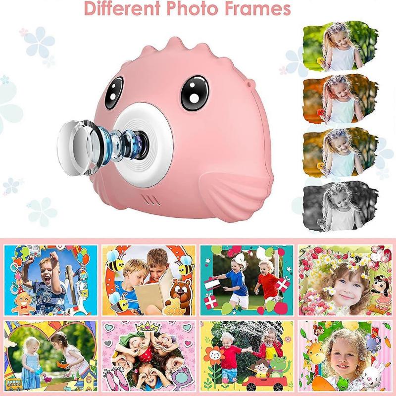 Digital Camera for Kids Ages 3-10 with 2.4" IPS HD Screen 20MP/1080p Selfie Camera with Game, 32GB Card Pink