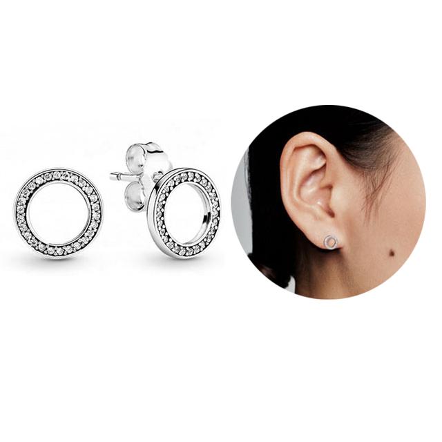 Серьги из стерлингового серебра 925 пробы, настоящее большое сердце, циркон, круглые серьги-кольца для женщин, модные серебряные серьги, ювелирные изделия, подарок