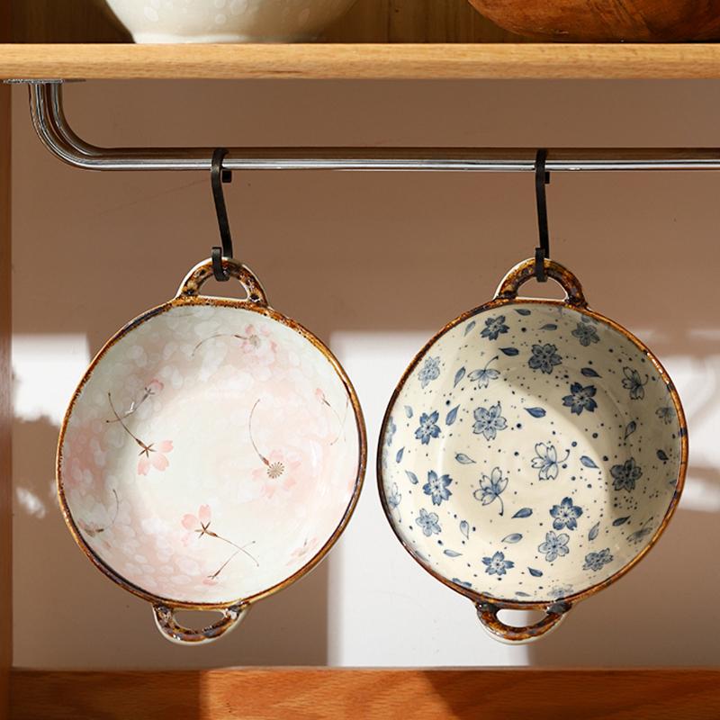 7,5-дюймовая японская миска для лапши, керамическая суповая миска с ручкой, салатница, паста, кухонная посуда, посуда для микроволновой печи