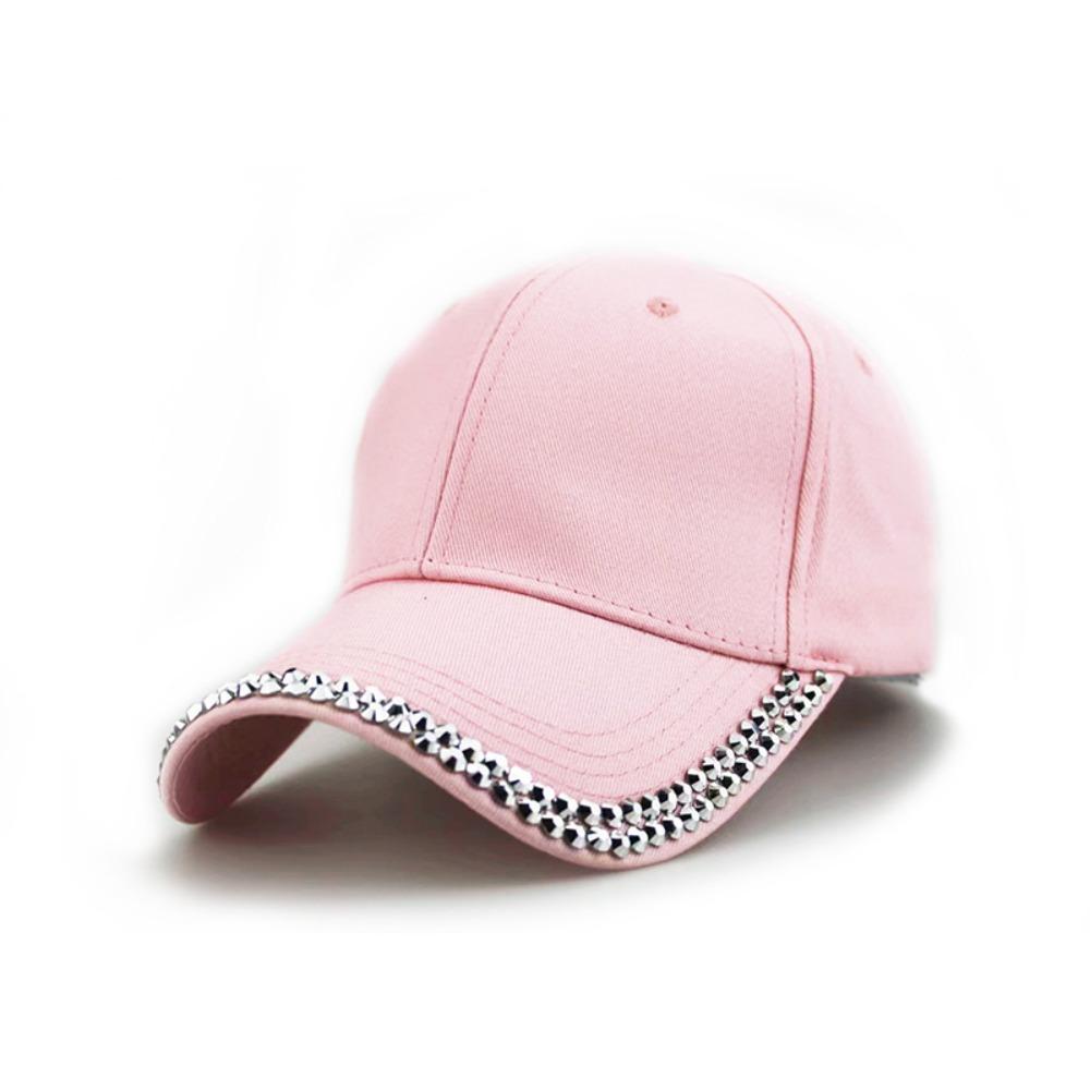 Adjustable Rhinestone Baseball Cap Elegant Streetwear Cap Diamond Brim Cap  Couple Accessories