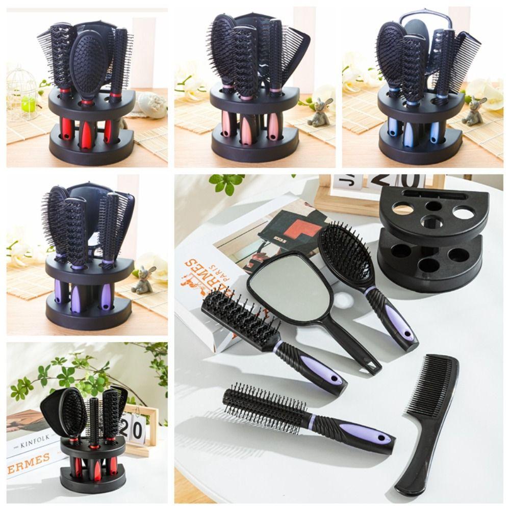 5 шт./набор противоскользящих зеркал для макияжа, набор расчесок, антистатическая расческа с держателем для парикмахера