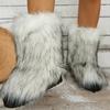 Fashion 2024 New Women Fluffy Faux Fox Fur Boots Woman Plush Warm Snow Boots Luxury Footwear Girls Furry Fur Bottes Fashion Winter Shoe