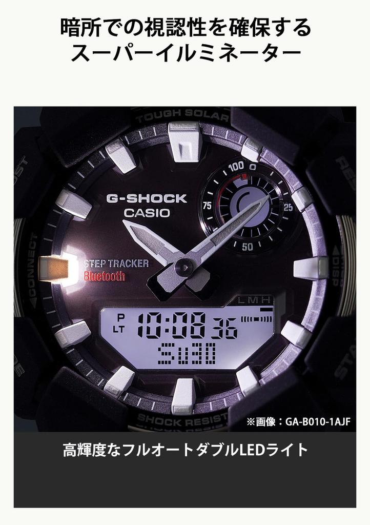Часы Casio Полностью черные с функцией Life Log Прочные и материалы G-Shock GA-B010-1A1JF Мужские Измерение, Bluetooth, Солнечные, Экологичные