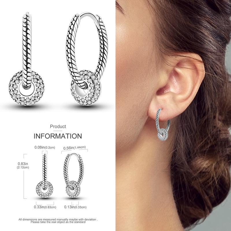2024 New Earring for Women 925 Silver Sparkling Star Butterfly Heart Tassels Feather Hoop Earrings Engagement Wedding Jewelry