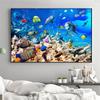 Abstract Animal Underwater World Fish Whale Dolphin Canvas Painting Poster and Prints Wall Art Pictures Home Decor No Frame