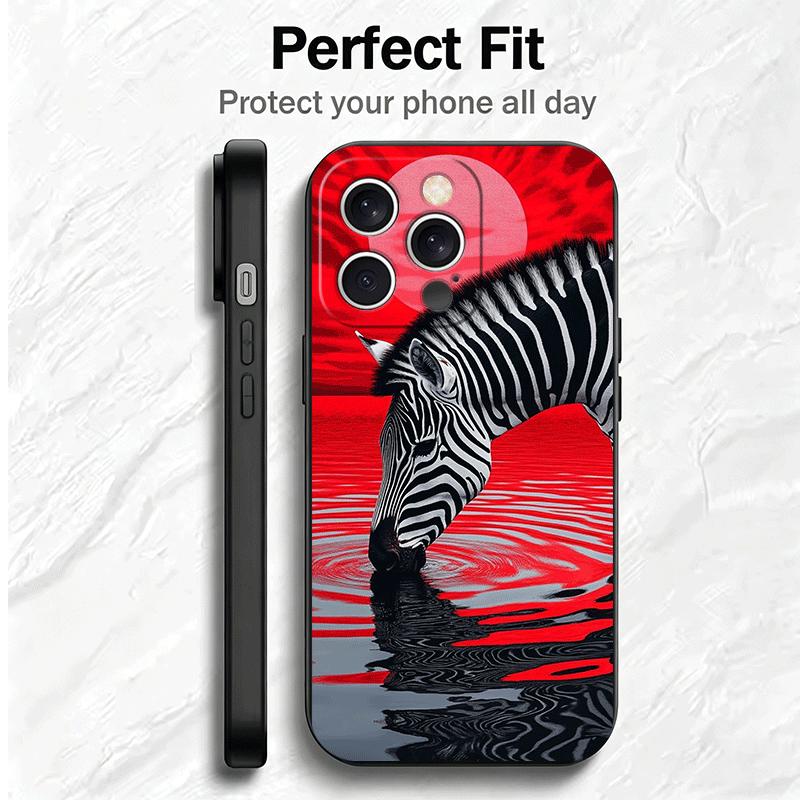 Zebra Stripe Black White Soft Phone Case for iPhone 16 16E 17 Air 15 Pro Max 14 Plus 13 Mini 11 12 7 Black Cover Back Shell