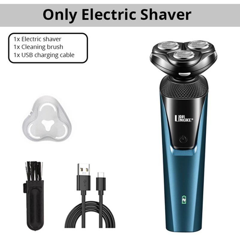 3 в 1 электробритва перезаряжаемая 4D электрическая бритва для мужчин бритва для бороды влажная и сухая двойного назначения водонепроницаемая быстрая зарядка