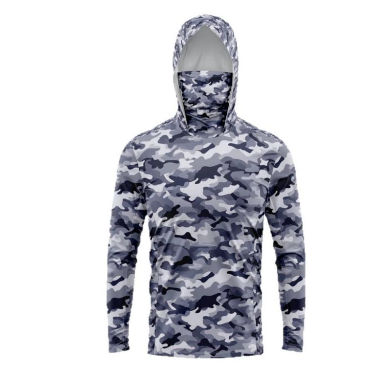 Lightweight Hooded Fishing Shirt Men Women UV Protection Quick Dry Long Sleeve Outdoor Sportswear