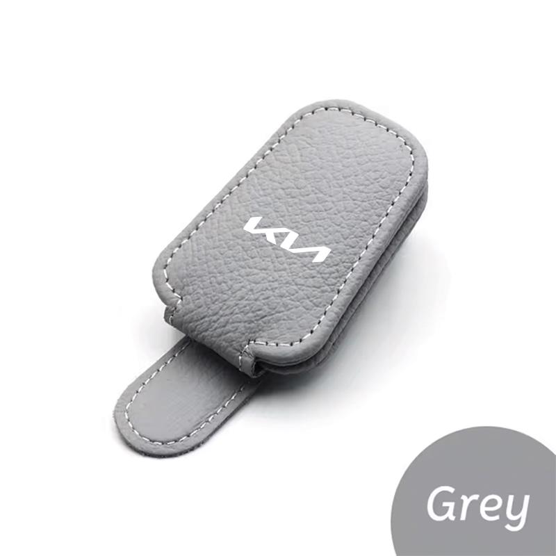 AEF1 Car Leathers Glasses Clip Sun Visor Sunglasses Card Box For Kia Cerato Venga Cadenza K9 Seltos Telluride Niro Morning Picanto Ri
