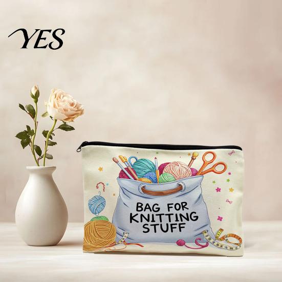 Durable Craft Supply Case Canvas Storage Bag, with Smooth Zipper, Large Capacity Portable Waterproof Makeup Organizer Pouch, Toiletry for Stationery