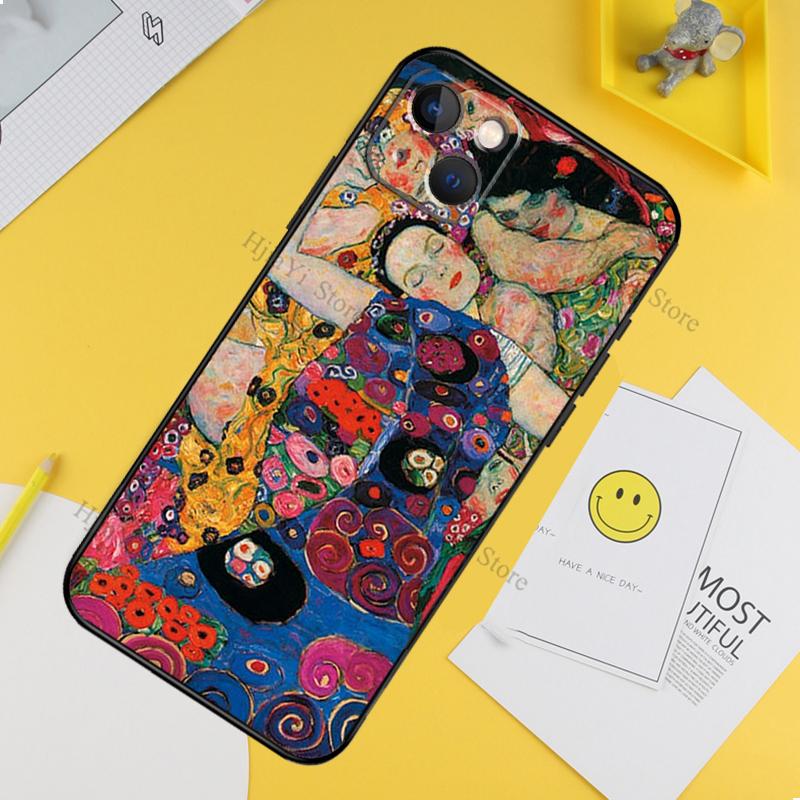 Чехол с картиной Густава Климта «Поцелуй» для iPhone 13 12 Mini X XR XS Max Чехол для iPhone 11 14 15 16 Pro Max Plus SE2