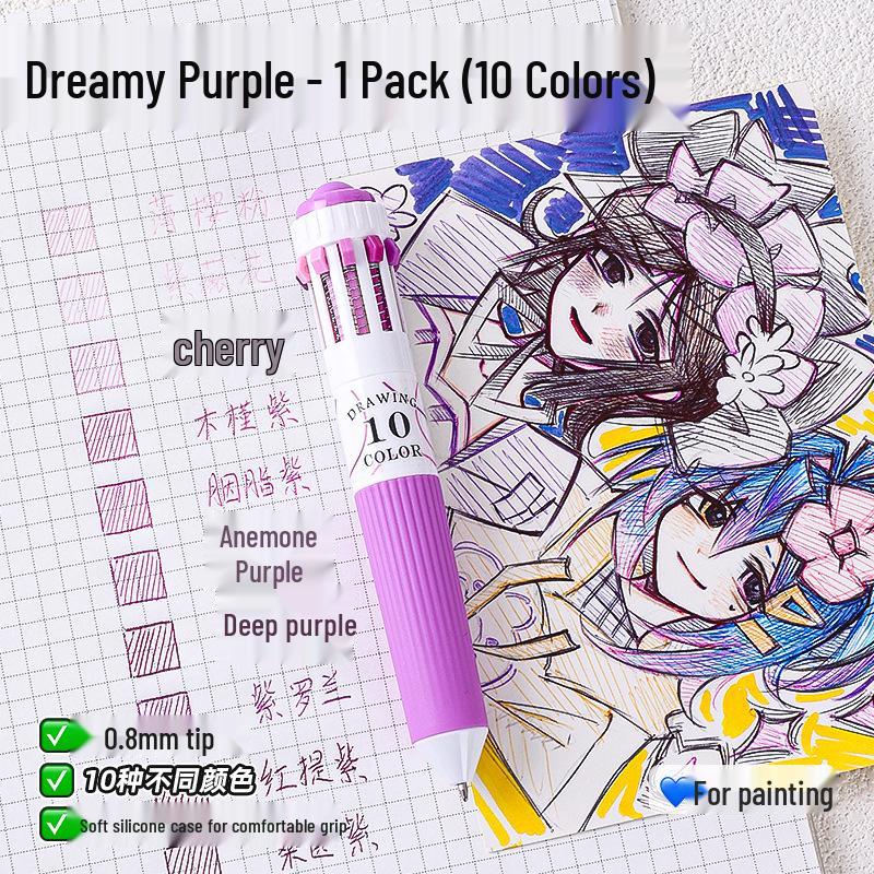 Набор 60-цветных многоцветных шариковых ручек с нажимным механизмом Blue Fruit – Десятицветная многофункциональная ручка для журнала «все в одном».