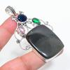 Silver Sheen Obsidian Handmade 925 Sterling Silver Jewelry Pendant 2.99" C5c91