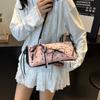 Niche Bow Baguette Bag Women's New Small Fresh Printing High-end Casual Shoulder Bag Bag