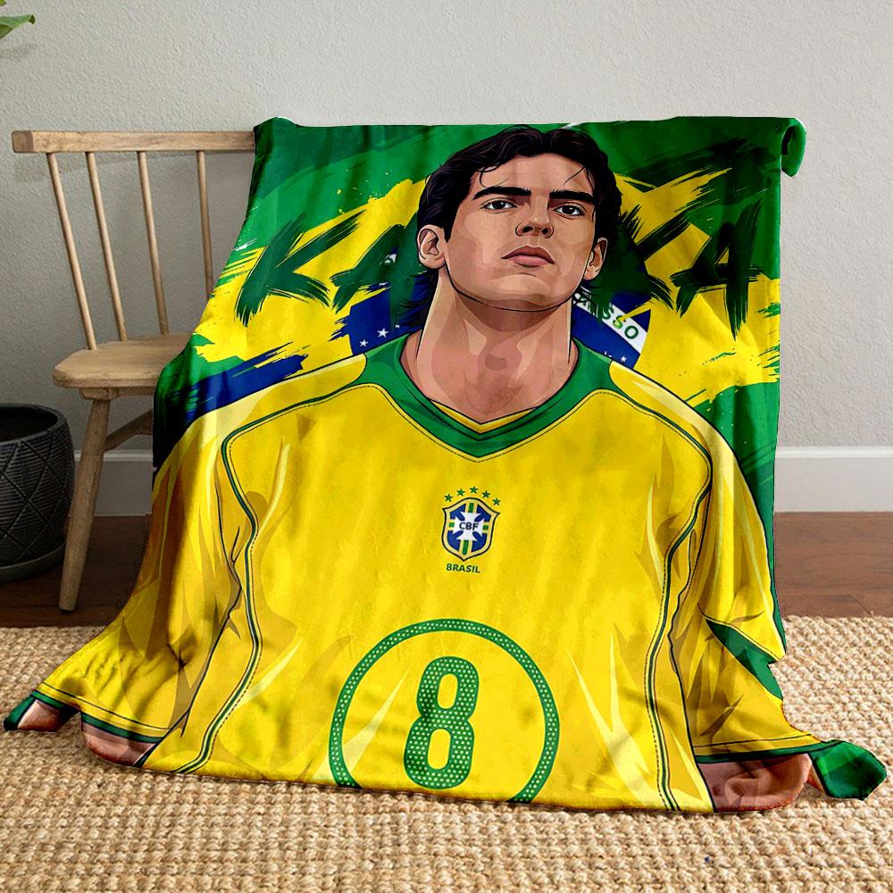 Brazil Soccer Icon Art Design Patterned blanket, flannel, suitable for all seasons, home decor, warm and cozy