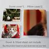 3Pcs Christmas Cats Plaid Pajamas Bedding Sets For All Sizes New 3D Printed Bed Cover Comforter Duvet Cover Pillowcase Bedroom Decoration