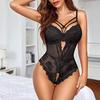 Women's Sheer Mesh Lace Bodysuit One-Piece V Neck Nightwear Camisole See Through Underwear Sexy Date Night Clubwear