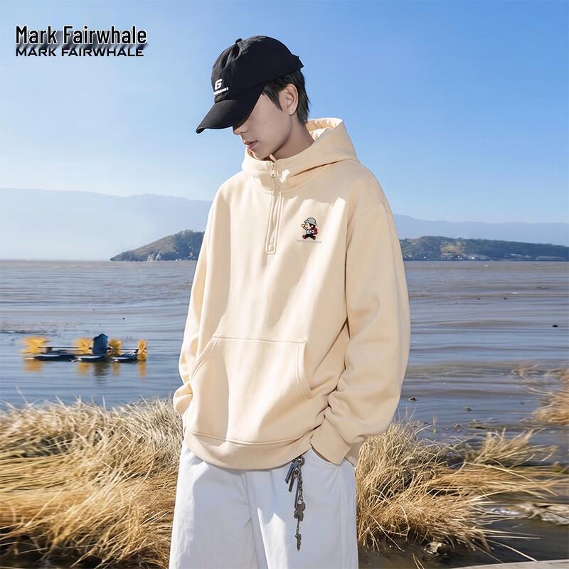 Mark Fairwhale American Style Half-Zip Hooded Sweatshirt