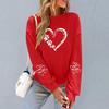 Женский модный повседневный пуловер с длинными рукавами и принтом ко Дню святого Валентина