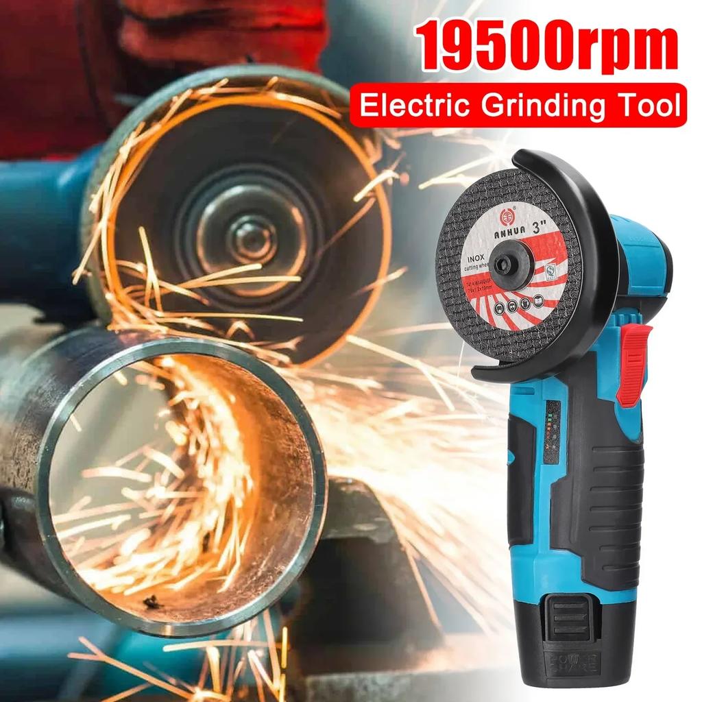 12V Cordless Electric Angle Grinder 800W 19500rpm Lithium Battery Polishing Grinding Machine Diamond Cutting Power Grinder