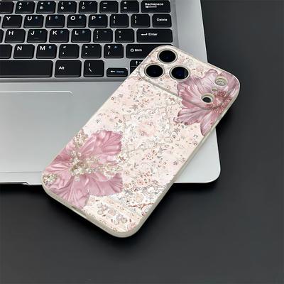 Розовый Цветочный Дизайн Чехол Для Телефона Для IPhone 17 Чехол IPhone 16 Pro Max 11 15 14 12 Pro Max 7 8 Plus XR SE Air Силиконовый Чехол