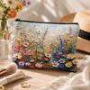 Double-sided Printed Toiletries Organizer Floral Cosmetics Storage Bag  Outdoor Use