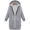 Women's Fall and Winter Warm Long Zipper Jacket Hooded Casual Cardigan Thickened Casual Hooded Sportswear