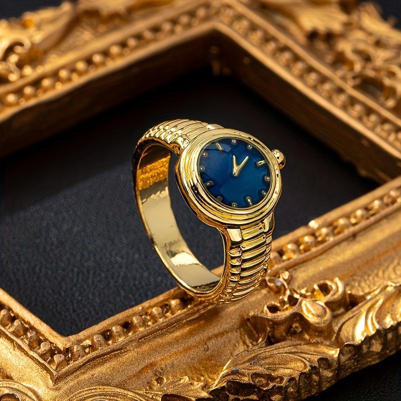 Стильное кольцо-часы для женщин и мужчин - Кольцо в форме часов, модная бижутерия, уникальная идея подарка для нее/него, трендовый унисекс-аксессуар