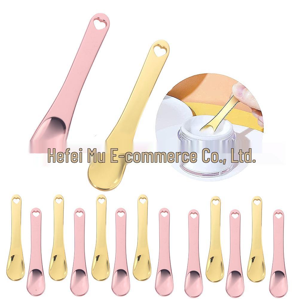 Металлическая ложечка-аппликатор для крема, косметики и масок, с короткой ручкой