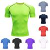 Мужская спортивная облегающая одежда, спортивные быстросохнущие футболки, мужская дышащая эластичная одежда для фитнеса с короткими рукавами
