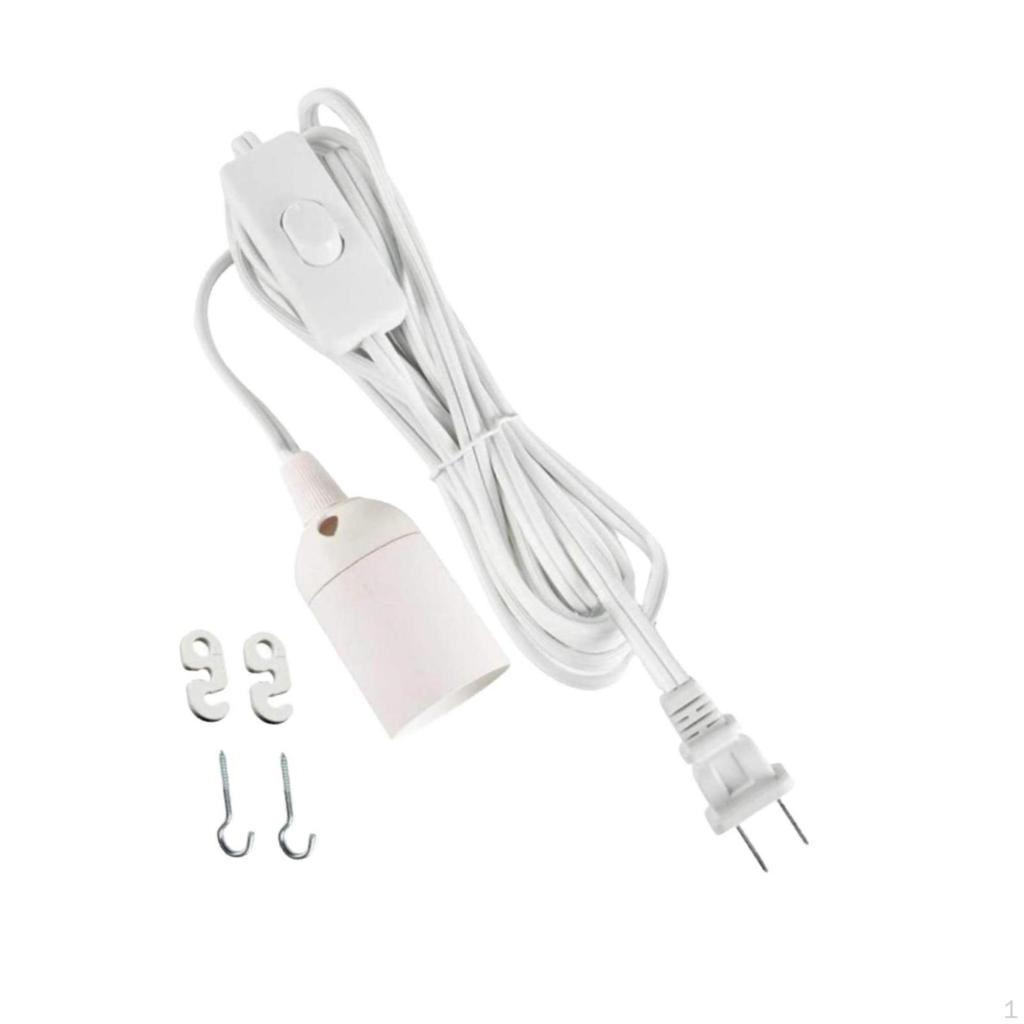60W Pendant Light Extension Cord, E26 Base, Easy To Use, Garage Light, with on/Off Switch, Plug