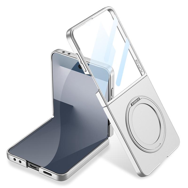 Подходит для чехла для мобильного телефона Samsung ZFlip7, ультратонкий защитный чехол с полной защитой экрана, пленка, противоударный, откидной, вращающаяся подставка