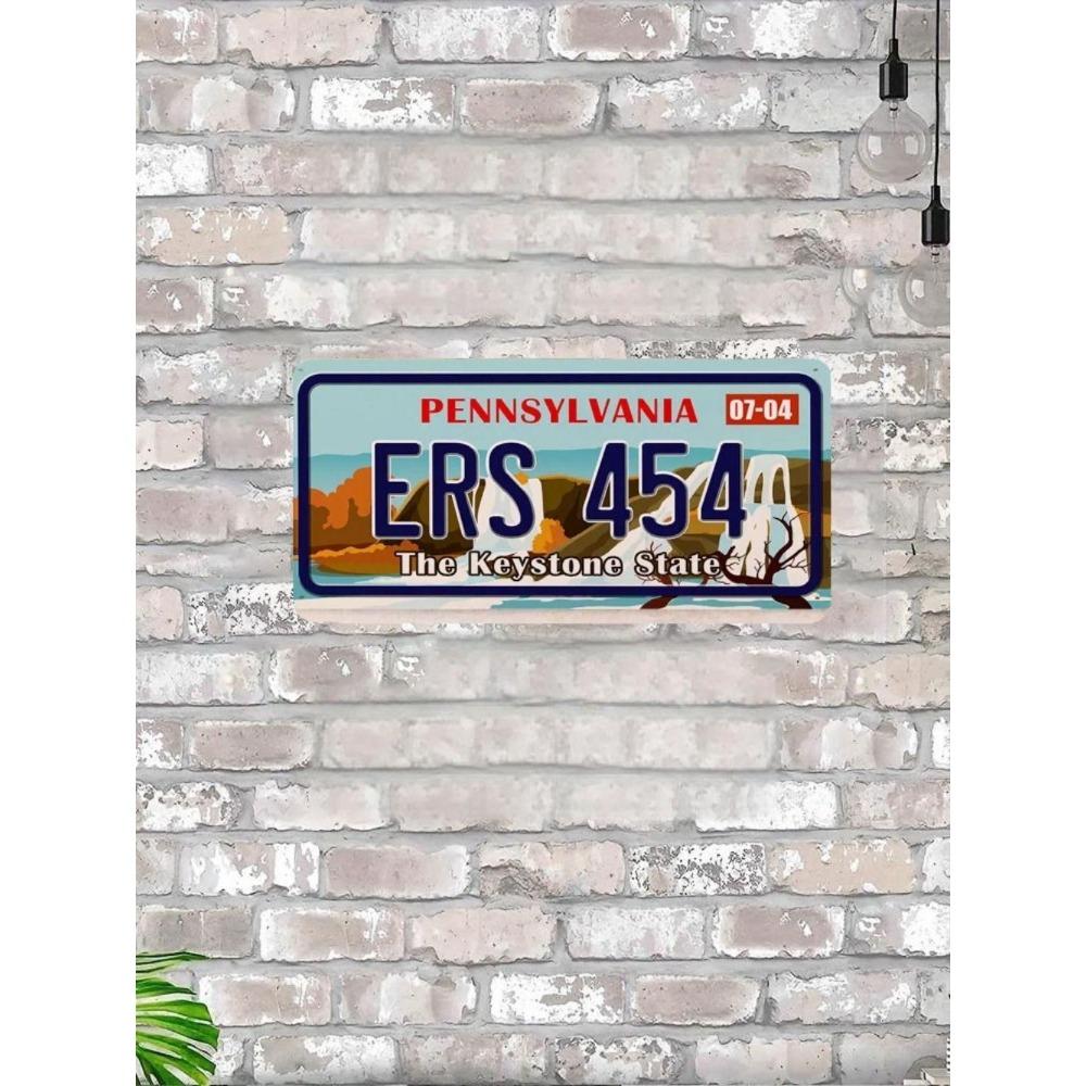 U.S. License Plate, U.S. Car License Plate, Metal, 15x30 Cm.