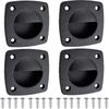 Black Nylon Flush Pull Recessed Sliding Door Handle Square Hatch Pull Handle,Yacht, Motorboat And Boat Cabin Accessories(4 Pcs)