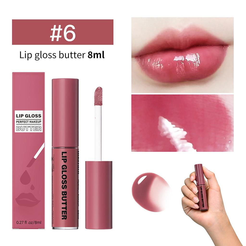 Блеск для губ Butter Gloss Lip Glaze Увлажняющий зеркальный блеск для губ Long-Sticking Color Lip Glaze Lip Liquid 8 мл