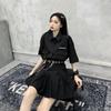 Черная плиссированная юбка в стиле панк, женская мини-юбка в стиле Харадзюку, летняя уличная одежда с цепочкой JK Girl, хип-хоп, корейский стиль