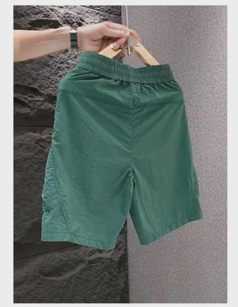 Летние мужские быстросохнущие шорты с карманом на молнии, корейский повседневный свободный крой для пар