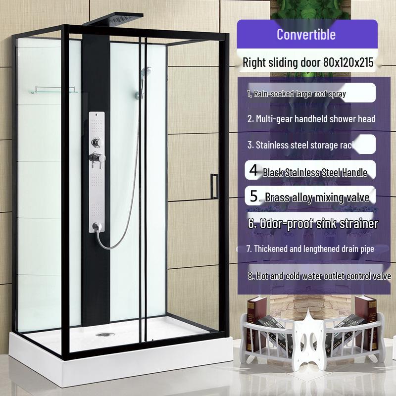 Luxury Waterproof Rectangular Tempered Glass Shower Partition Screen for Hotel Bathrooms