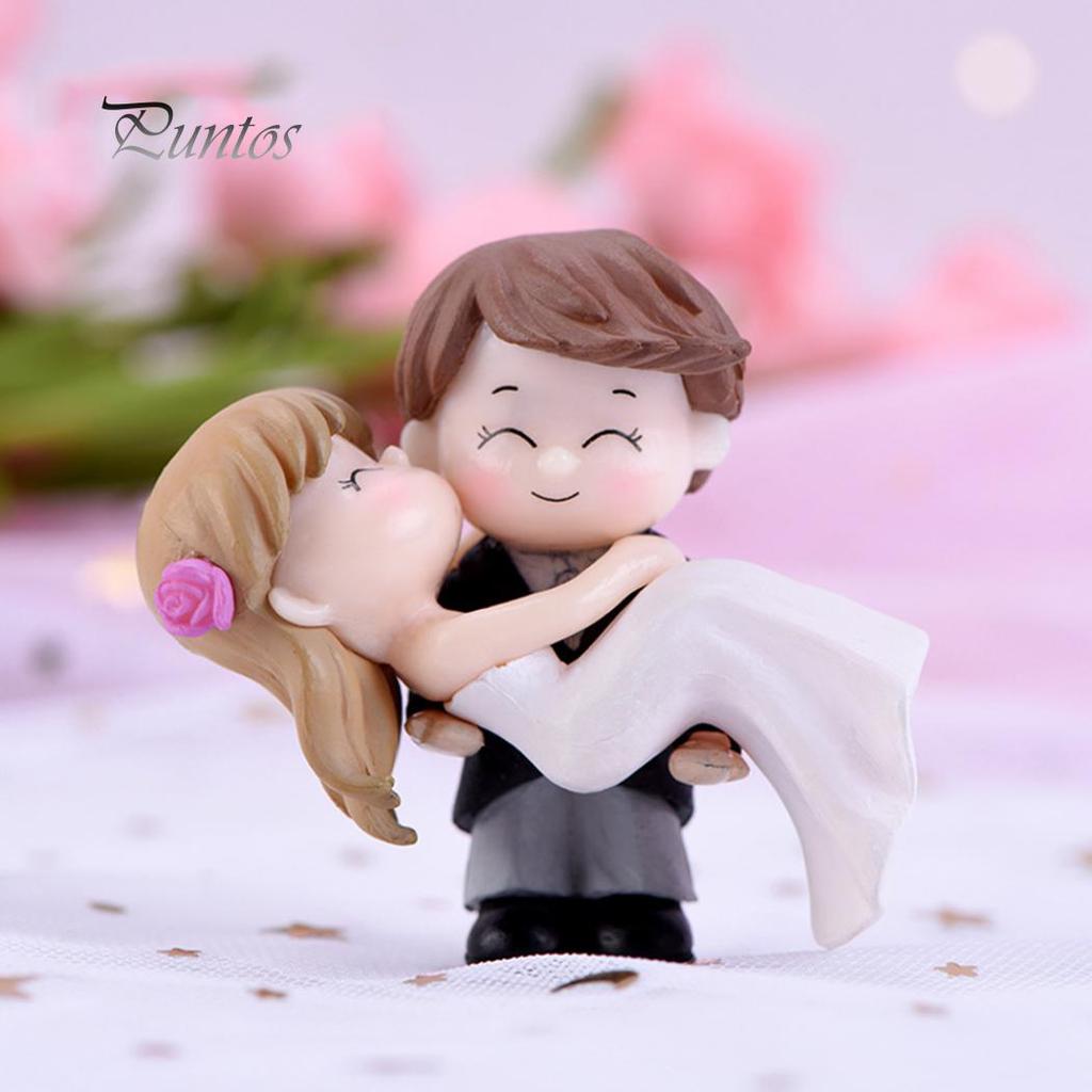 Home Kit Sweet Couple Bride Groom Model Miniature Landscape Wedding Decorative Ornament