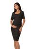 Business Casual Dress Stretch Tweed Maternity Dress MARIBELLE Black [Serafin] Women's