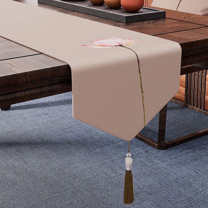 Высококлассный водонепроницаемый настольный флаг, выбранная хлопково-льняная ткань, декоративная скатерть для чайного ТВ с кисточками, золотая дорожка для столов