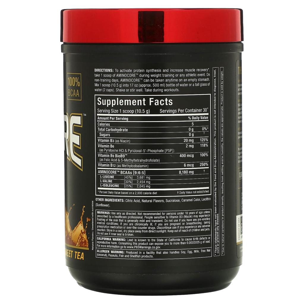 Aminocore Bcaa, Sweet Tea, 315G(0.69Lbs)
