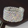 Rhinestones Bridal Jewelry Hand Wrist Bracel Crystal Bracelets Wedding Bangles Five Rows Bangles
