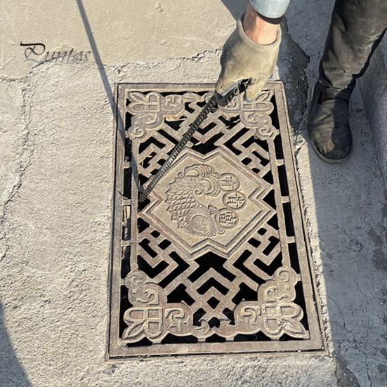 Manhole Cover Hook 30cm 40cm 50cm Non-slip Drain Cover Pry Bar Sharp Tip Strong Load-bearing Rebar Round Handle Sewer Lids Crowbar Lifter for