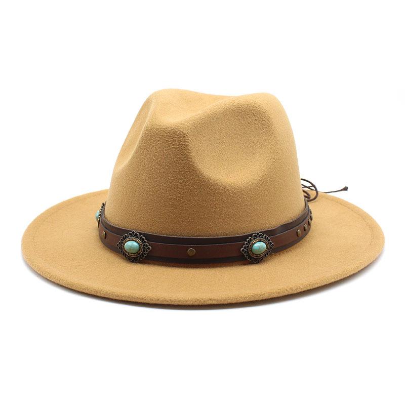 Женская Простая Шерстяная Цилиндрическая Шляпа Белая Модный Универсальный Пояс Мужская Джазовая Шляпа
