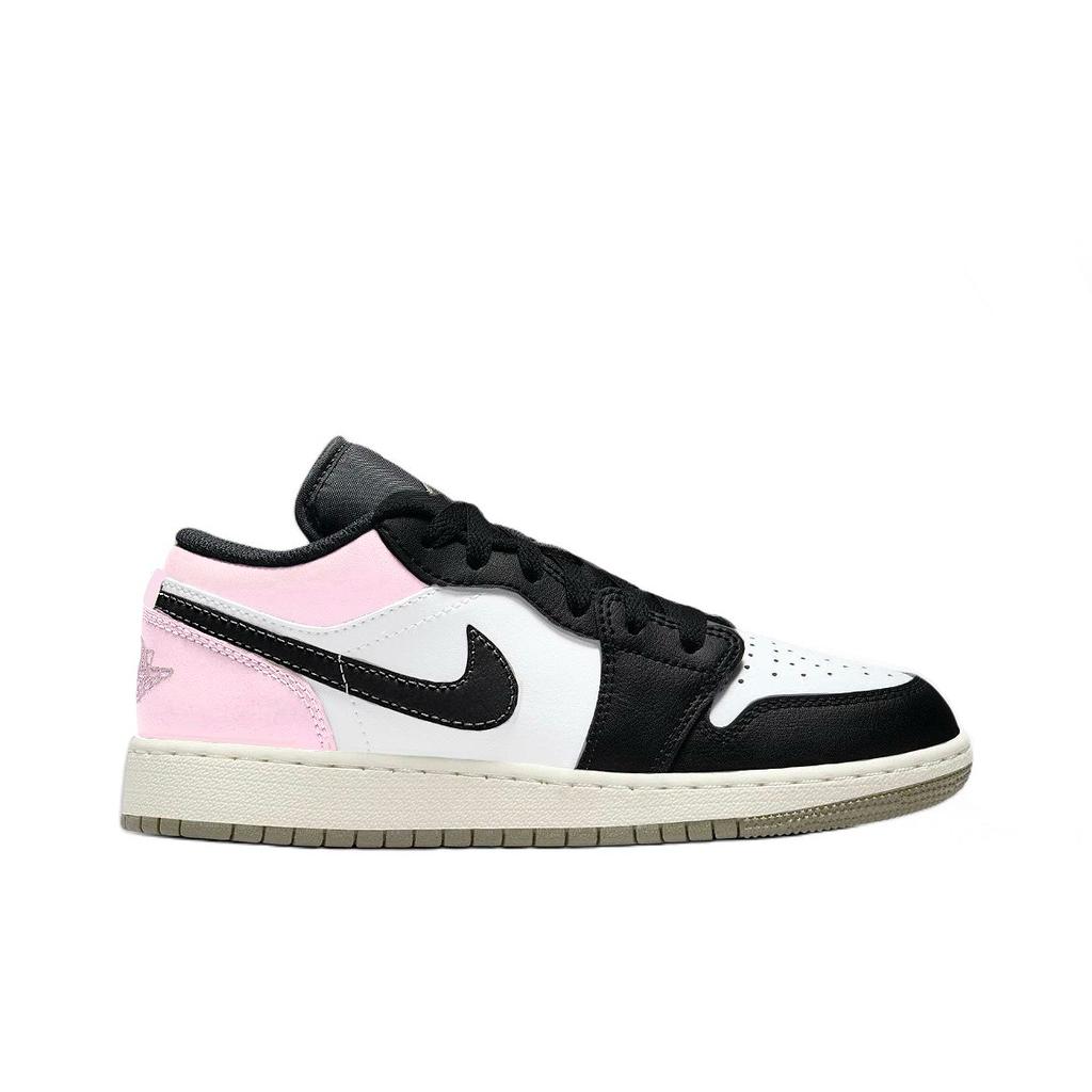 Jordan Air Jordan 1 Вишневый Цвет Розовый Кожа Устойчивая к истиранию Низкие Баскетбольные Кроссовки Унисекс Розовый 553558-092(Команда1119-)